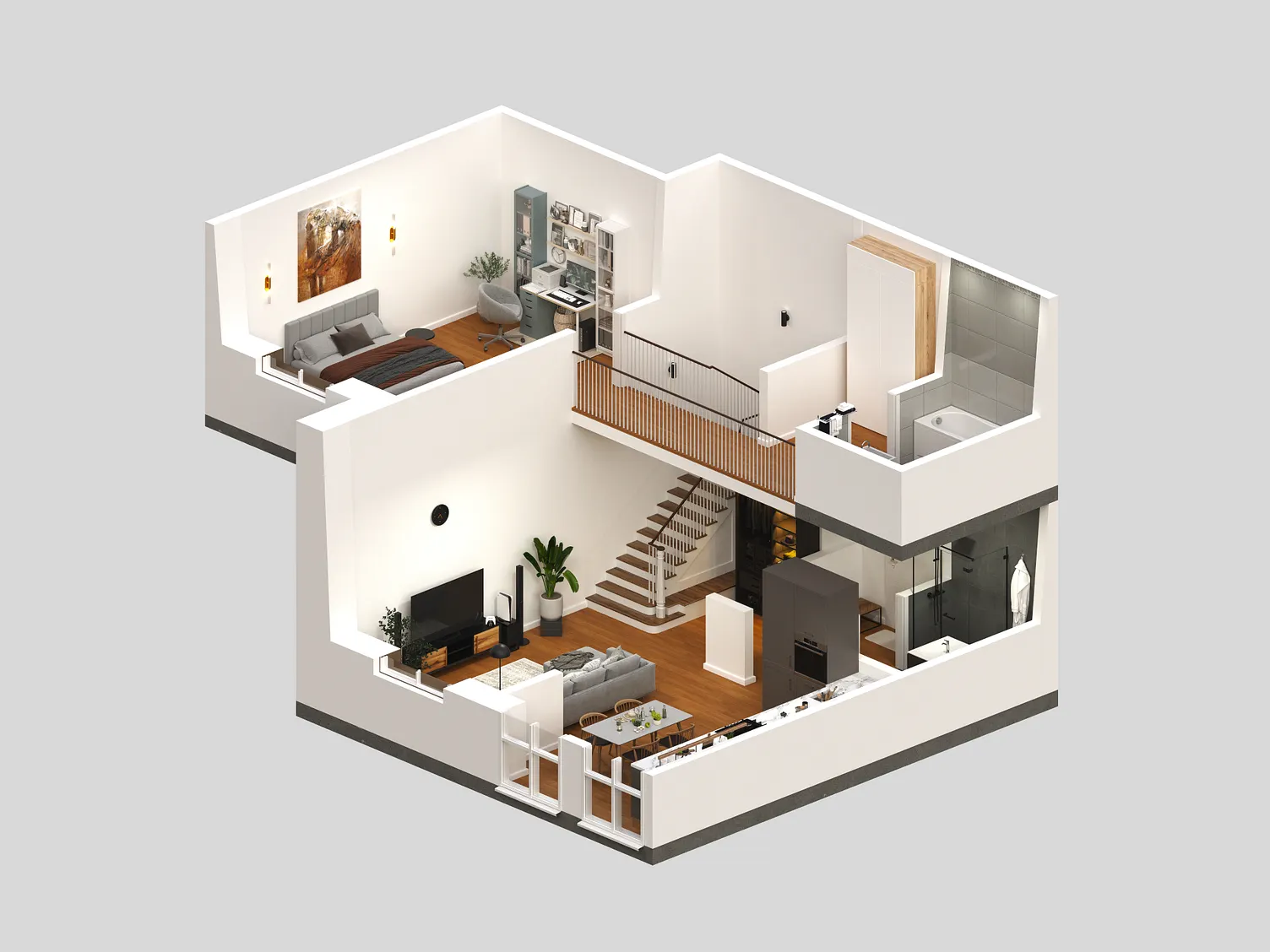 3D Apartment Floor Plan